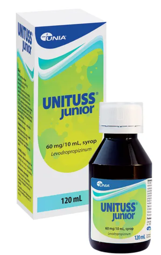 Unituss Junior, 60 mg/10 ml, syrop, 120 ml.