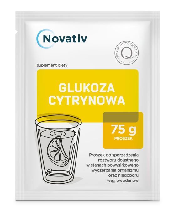 Novativ Glukoza cytrynowa, proszek, 75 g