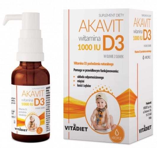 Akavit witamina D3 1000IU, krople, 29,4 ml (210 dawek)