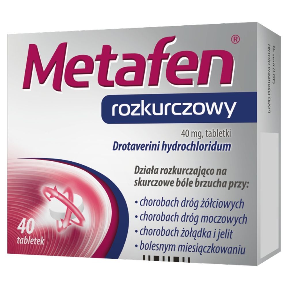 Metafen rozkurczowy, 40 mg, tabletki