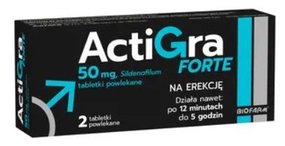 Actigra Forte, 50 mg, tabletki powlekane, 2 szt,