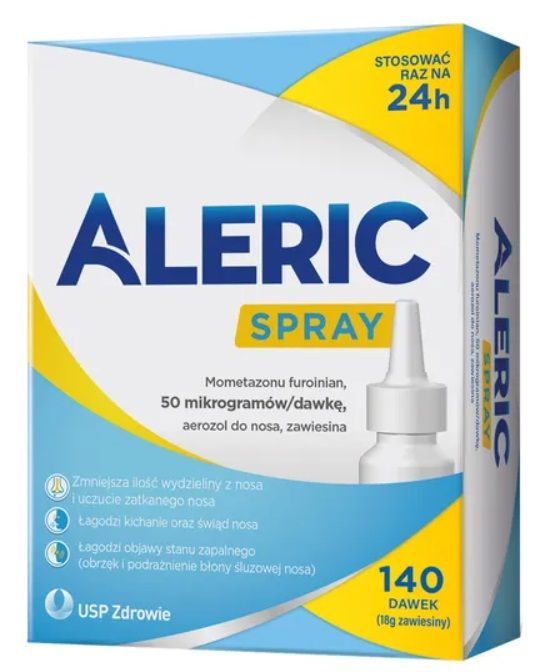 Aleric Spray 140 dawek, spray do nosa, na katar alergiczny u dorosłych