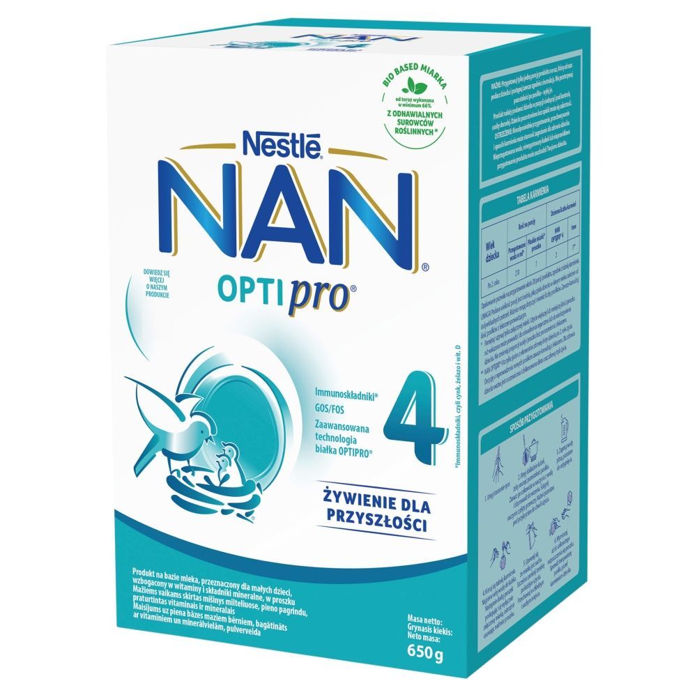 Mleko Nan Optipro 4, mleko modyfikowane po 2. roku życia, proszek, 650 g, (2 x 325 g)