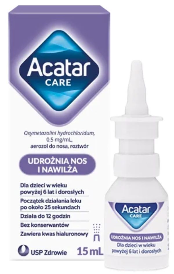 Acatar Care, 0,5 mg/ml, aerozol do nosa, 15 ml.