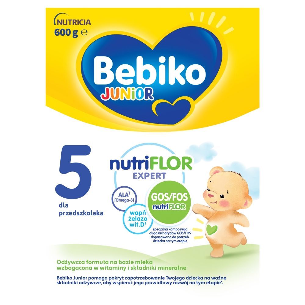 Bebiko Junior 5 NUTRIflor Expert, odżywcza formuła na bazie mleka, dla przedszkolaka, proszek, 600 g