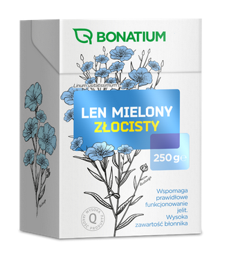 Bonatium Len Mielony Złocisty, zioła do zaparzania, 250 g