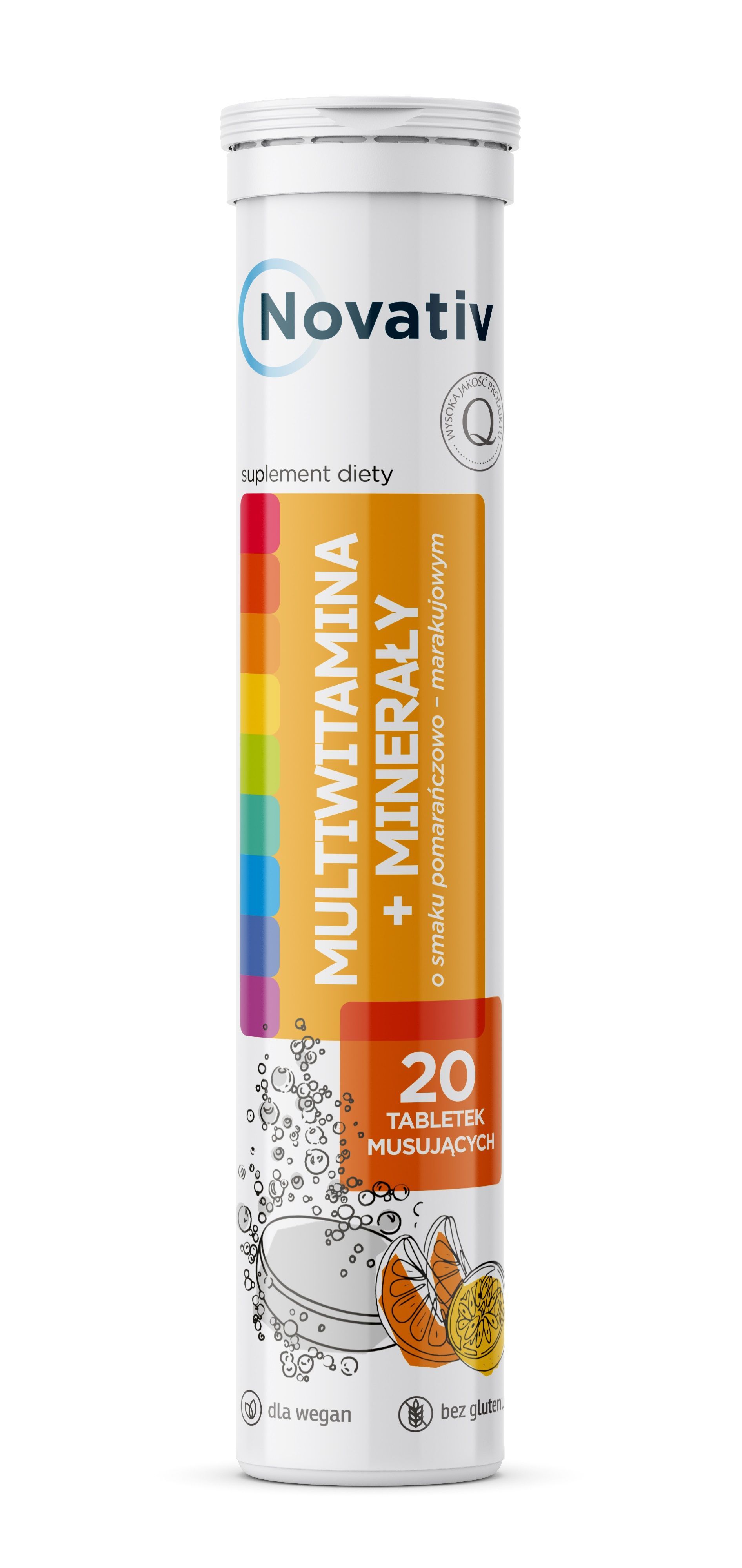 Novativ Multiwitamina + minerały, tabletki musujące, 20 sztuk