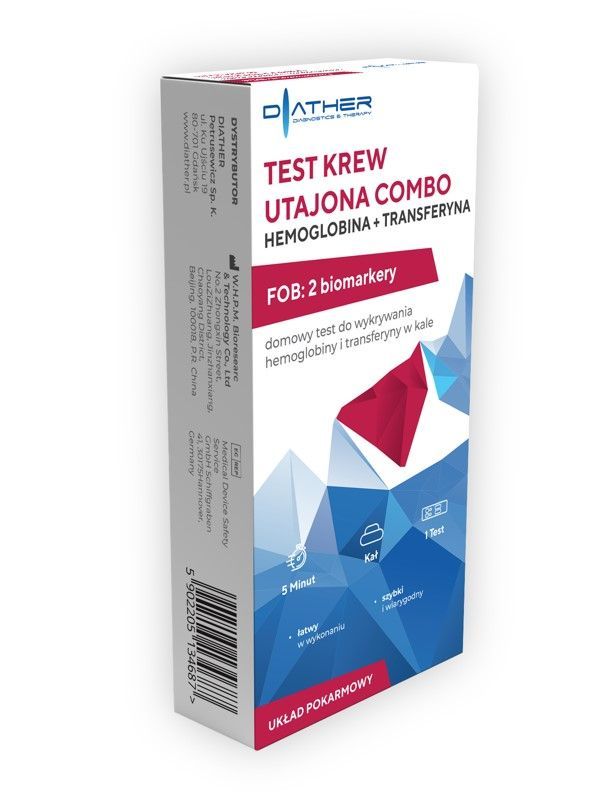 Krew Utajona Combo (hemoglobina + transferyna), test diagnostyczny, 1 szt.