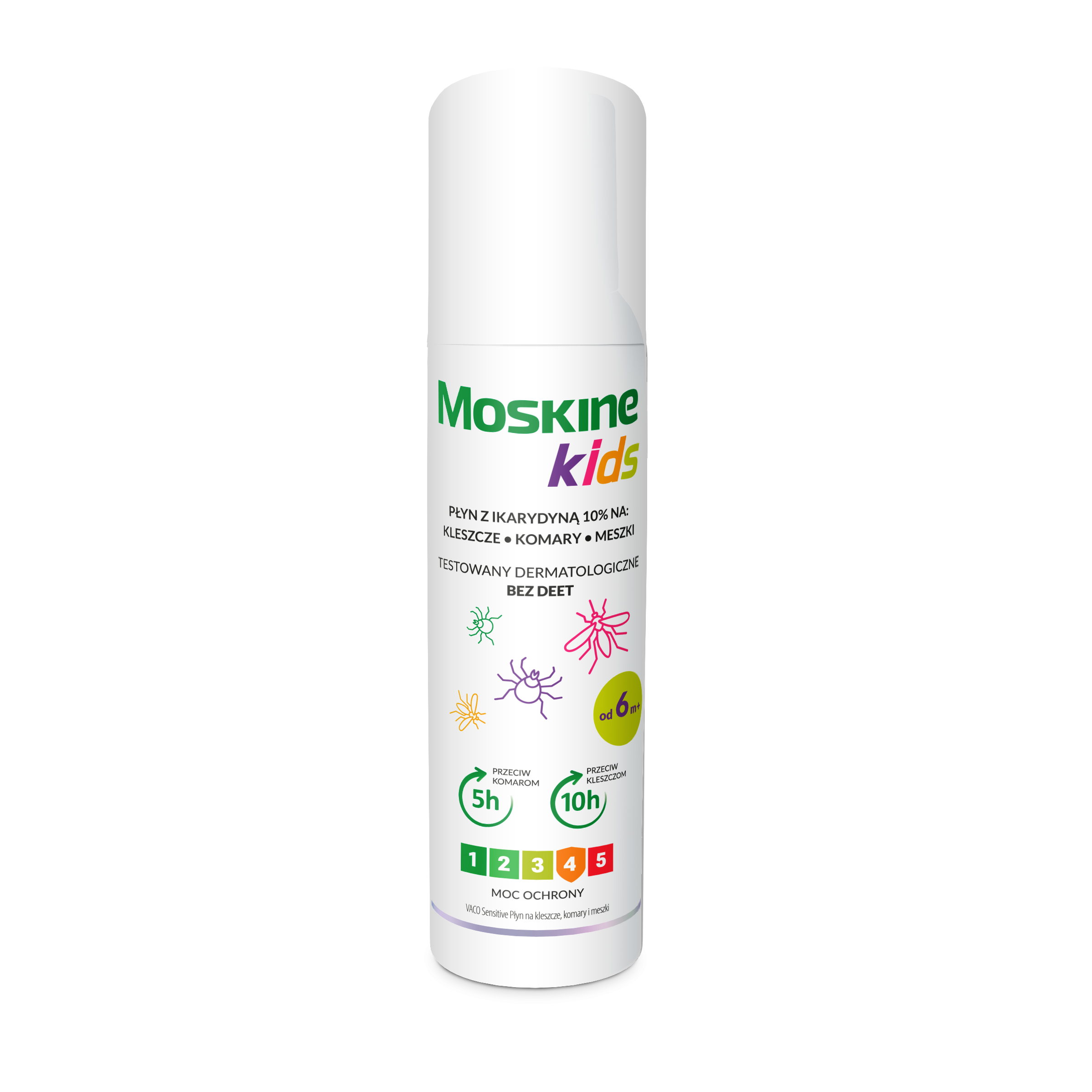 Moskine Kids płyn na komary, kleszcze, meszek, z Ikarydyna 10%, 80ml
