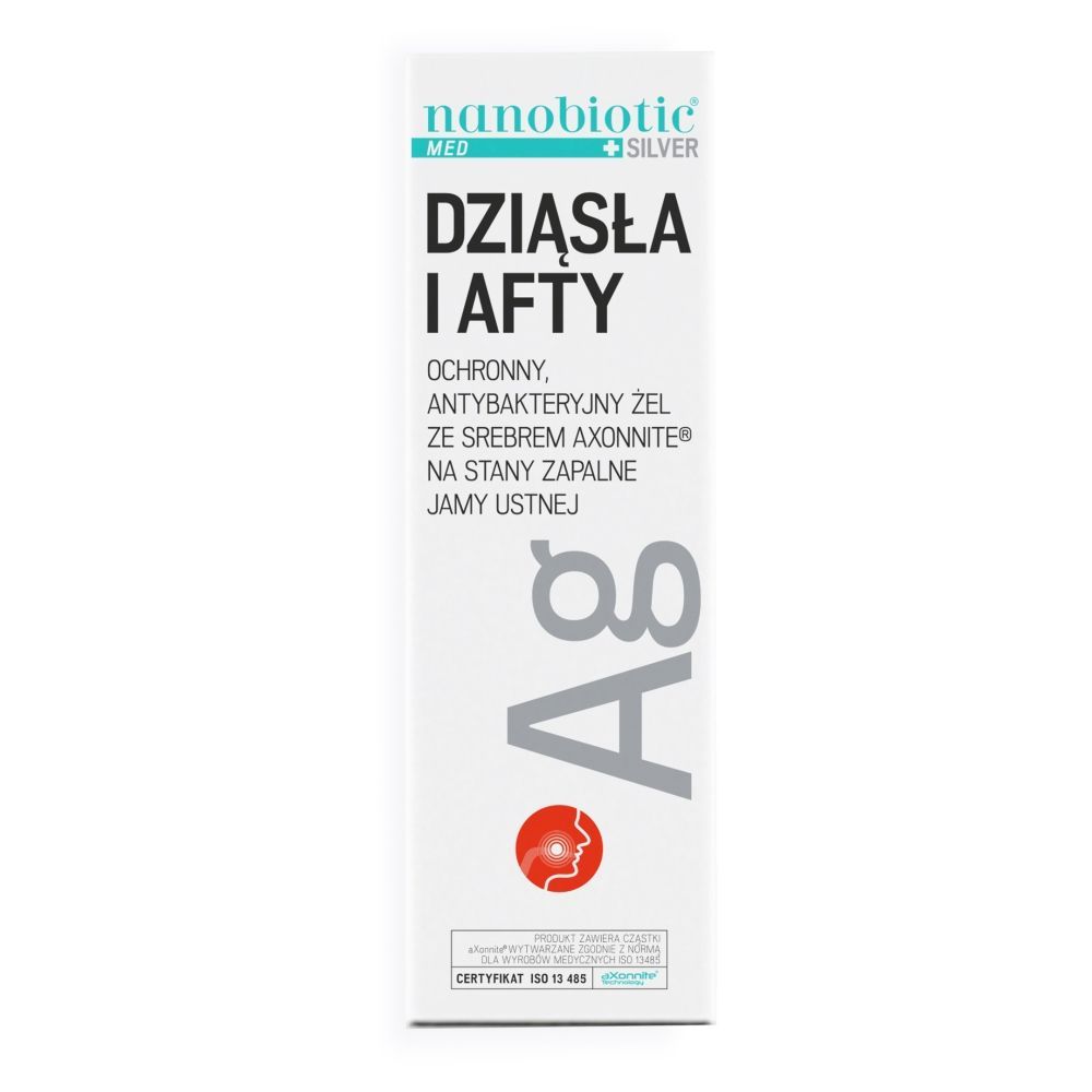 Nanobiotic Med Silver Żel ze srebrem axonnite dziąsła i afty, 15 ml