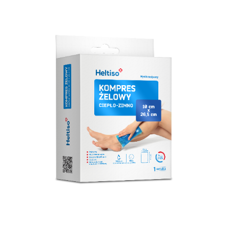 Heltiso kompres żelowy, ciepło-zimno, 10cm x 26,5cm, 1 sztuka