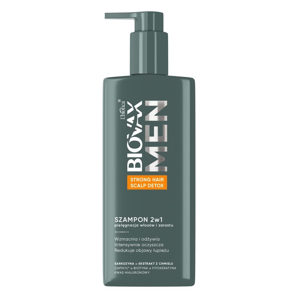 Biovax Men strong hair scalp detox, szampon,2w1, 200 ml