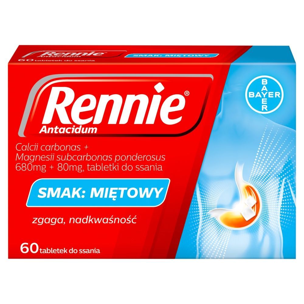 Rennie Antacidum,680mg + 80mg, tabl.d/ssania,60 szt