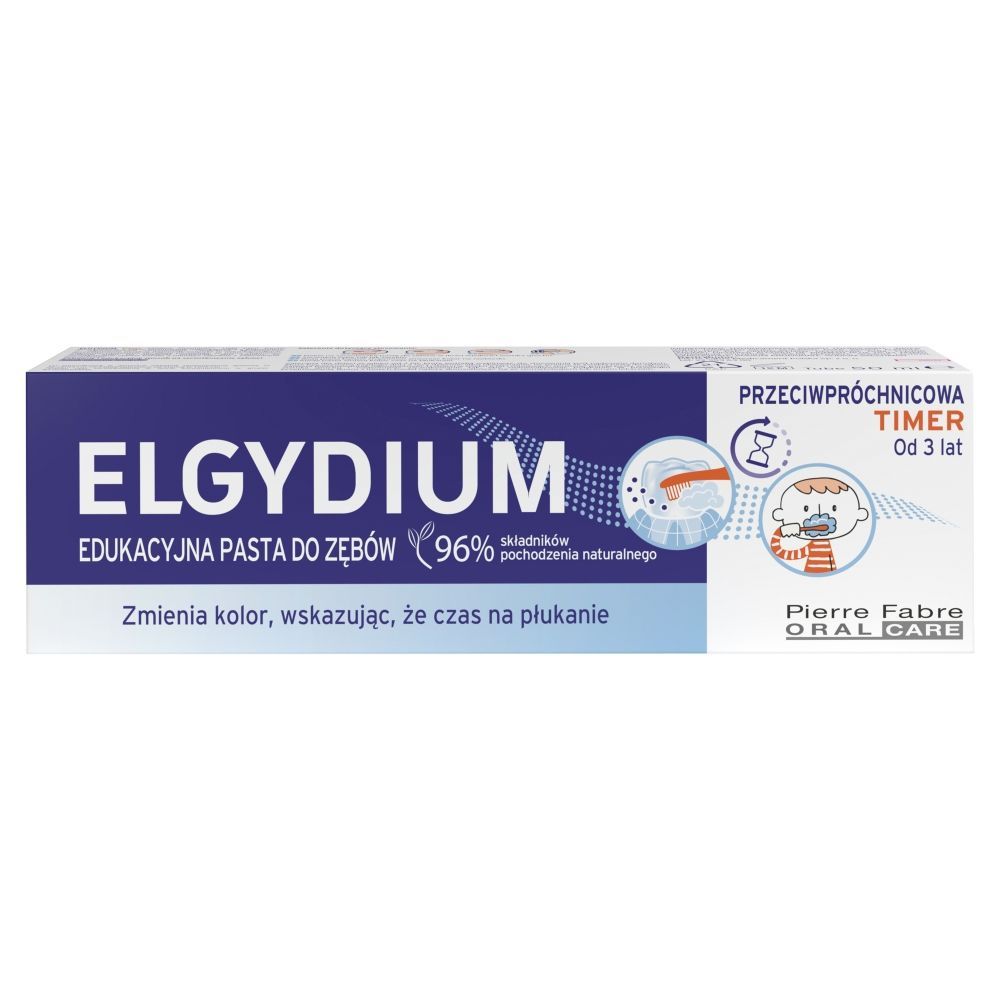 Elgydium Timer, pasta d/zęb.,edukacyjna,p/pr&oacute;chn.,50ml