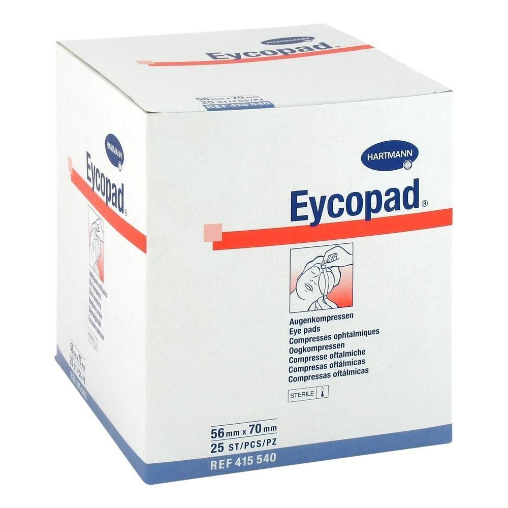 Eycopad, kompresy oczne, jałowe, 56 mm x 70 mm, 25 szt.
