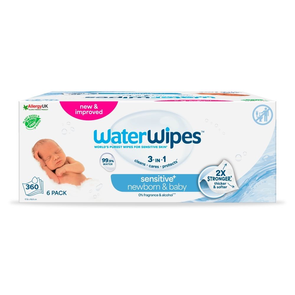 WaterWipes, chusteczki nawilżane dla noworodk&oacute;w i niemowląt, 360 szt. (6x60)