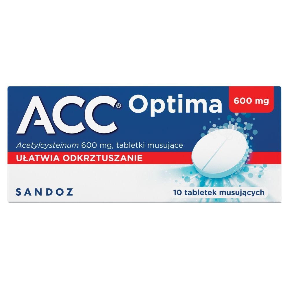ACC optima, 600 mg, tabletki musujące, 10 sztuk