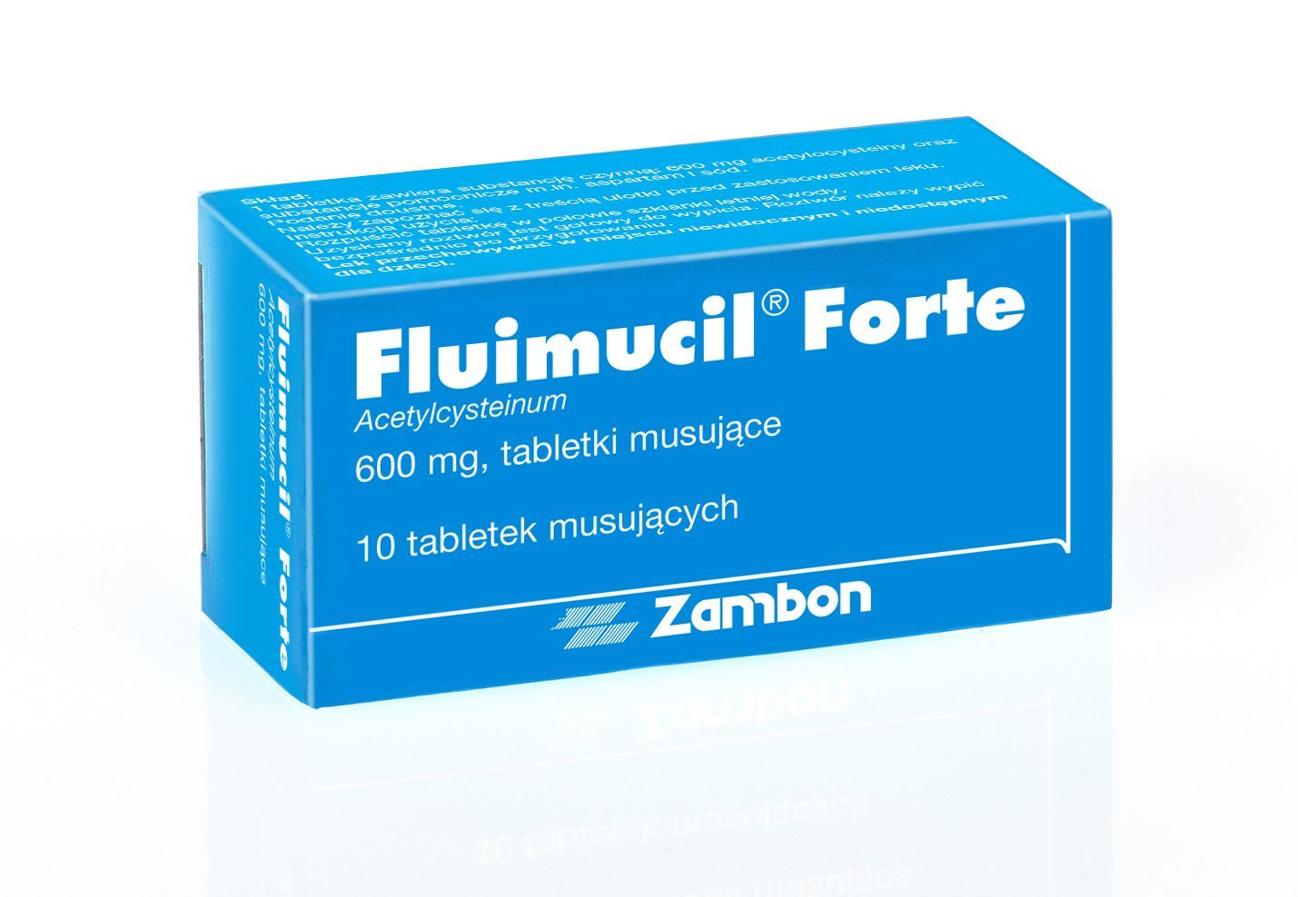 Fluimucil Forte, 600 mg, tabletki musujące, 10 szt.