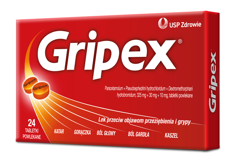 GRIPEX, 325 mg + 30 mg + 10 mg, tabletki powlekane, 24 sztuki