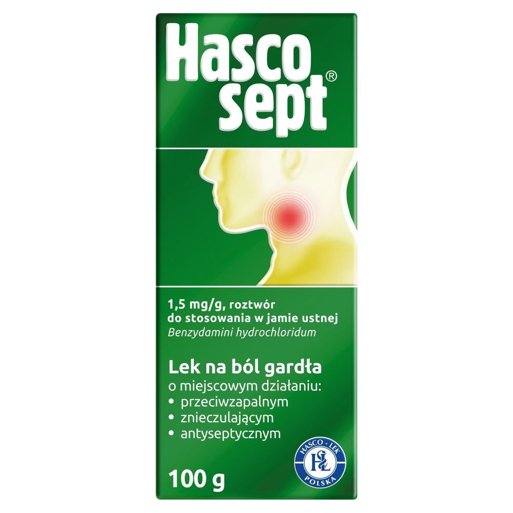 HASCOSEPT, 1,5 mg/g, roztw&oacute;r do stosowania w jamie ustnej, zawiera 30 g roztworu