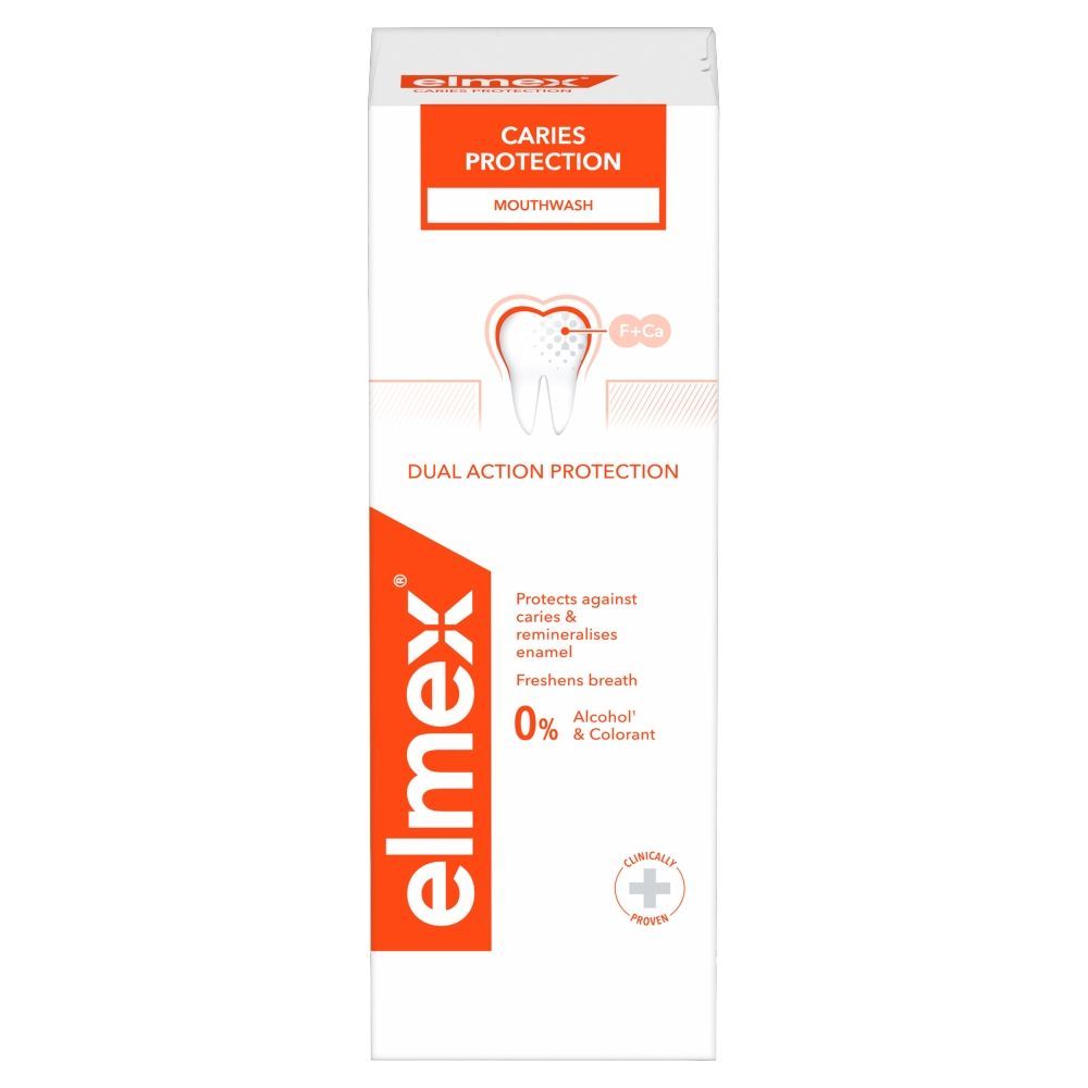 Elmex Przeciw Pr&oacute;chnicy, płyn do płukania jamy ustnej bez alkoholu, 400 ml