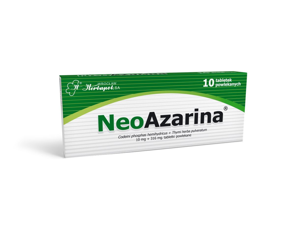 Neoazarina, 10 mg + 316 mg, tabletki powlekane, 10 sztuk
