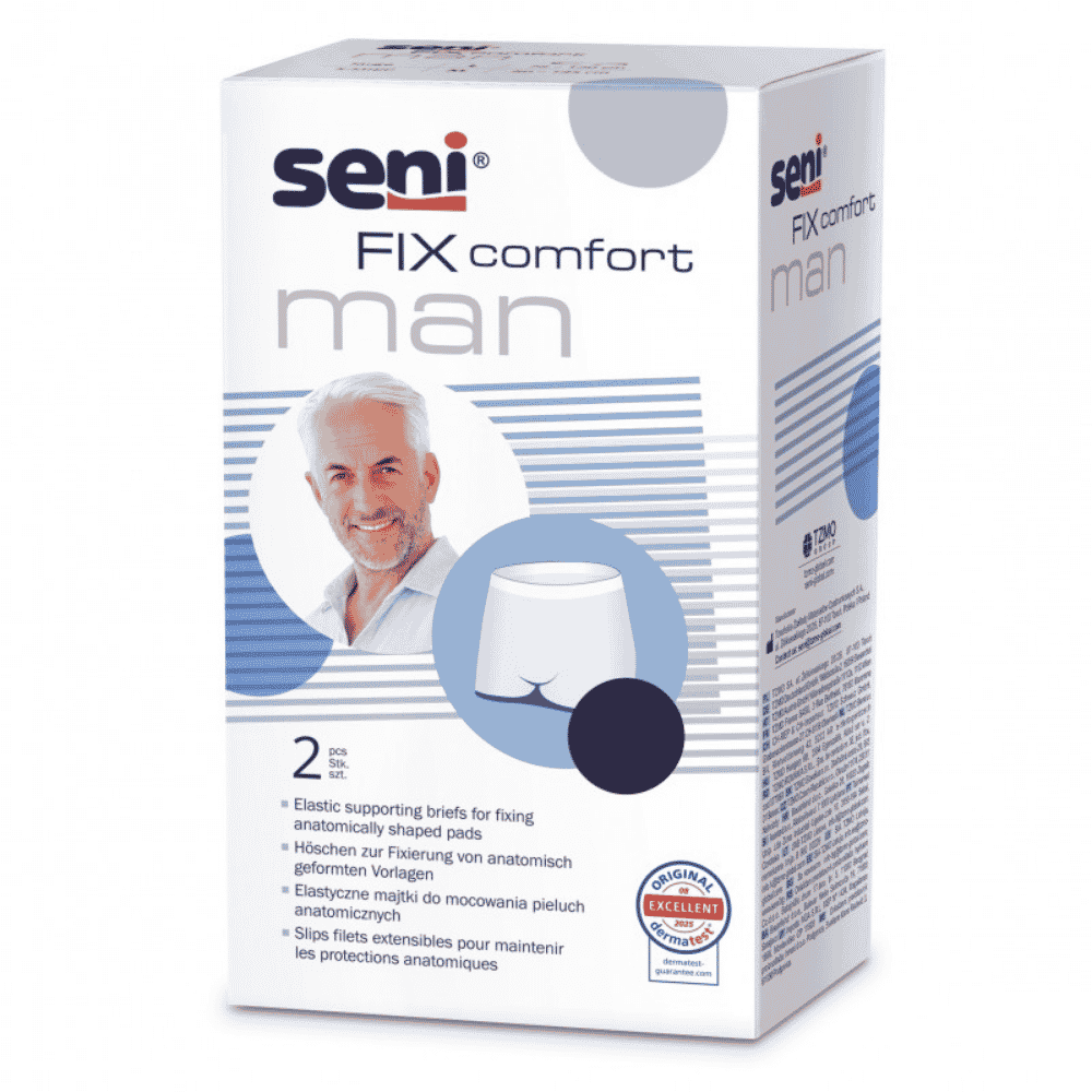 Seni Fix Comfort Man, majtki, elast.,mocuj.,czarne,r.L, 2szt