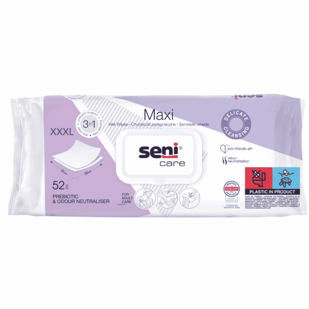 Seni Care Maxi, chusteczki, pielęgnacyjne, 3w1,XXXL, 52 szt