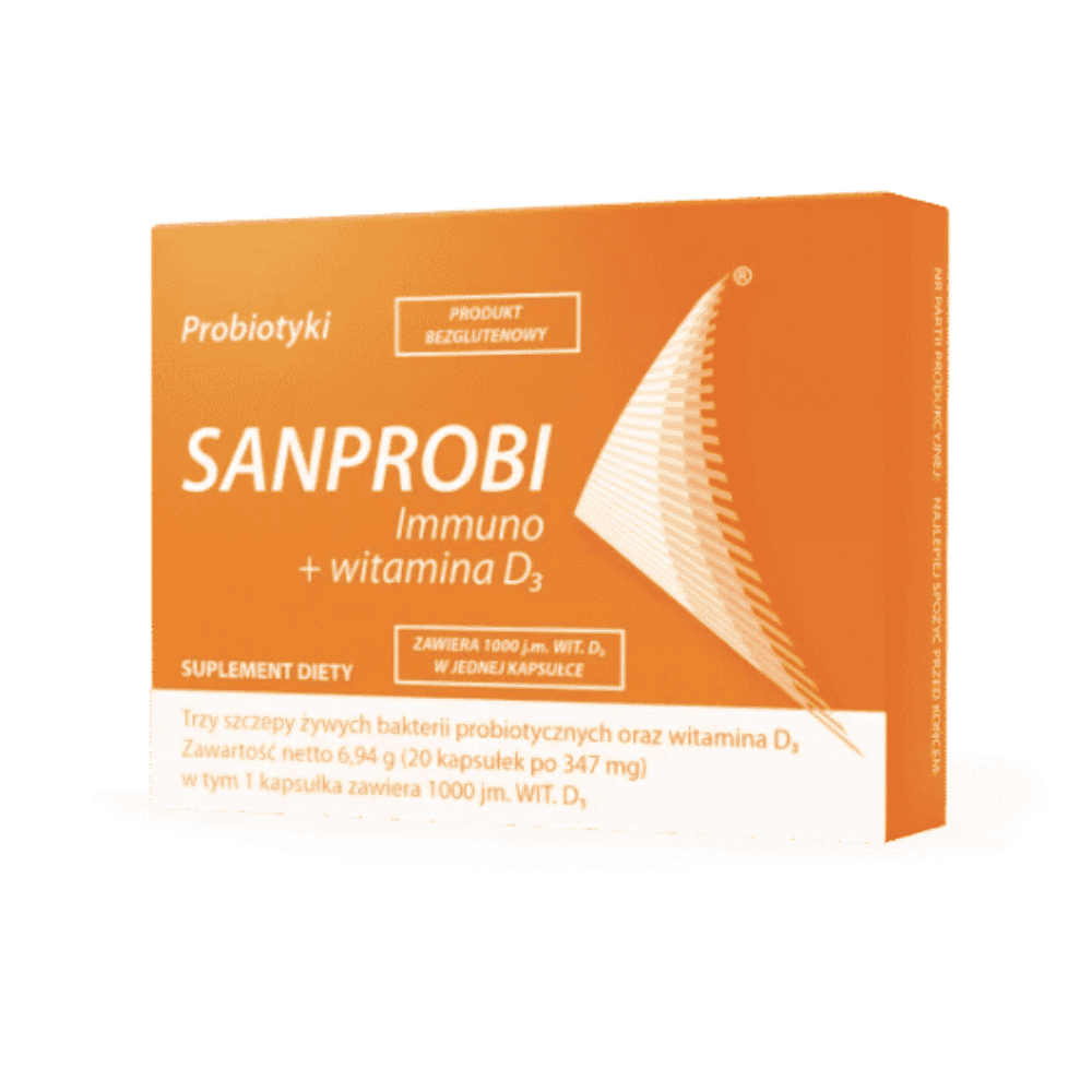 Sanprobi immuno + witamina D3, kaps., 20 szt