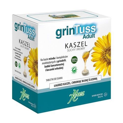 GrinTuss Adult, tabletki do ssania, 20 szt.