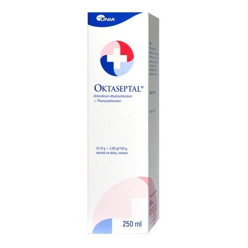 Oktaseptal, (0,10 g+2,00 g)/100 g, aerozol na sk&oacute;rę, 250 ml