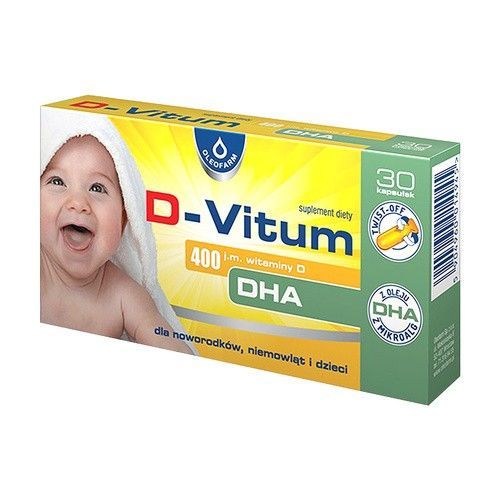 D-Vitum 400 j.m. witamina D DHA, kapsułki twist-off, 30 szt.