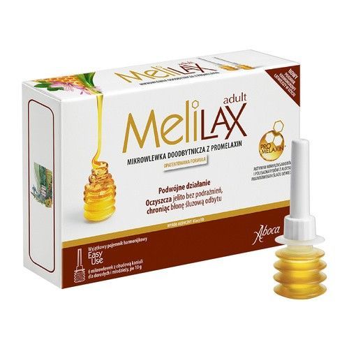 Melilax Adult, mikrowlewka doodbytnicza, 6 wlewek