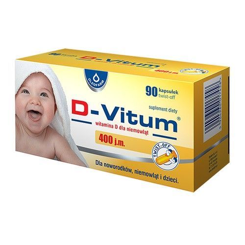 D-Vitum Witamina D dla niemowląt 400 j.m., kapsułki twist-off, 90 szt.