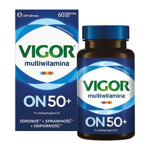Vigor multiwitamina ON 50+ zestaw witamin i minerał&oacute;w z żeń-szeniem i reishi, tabletki, 60 szt.