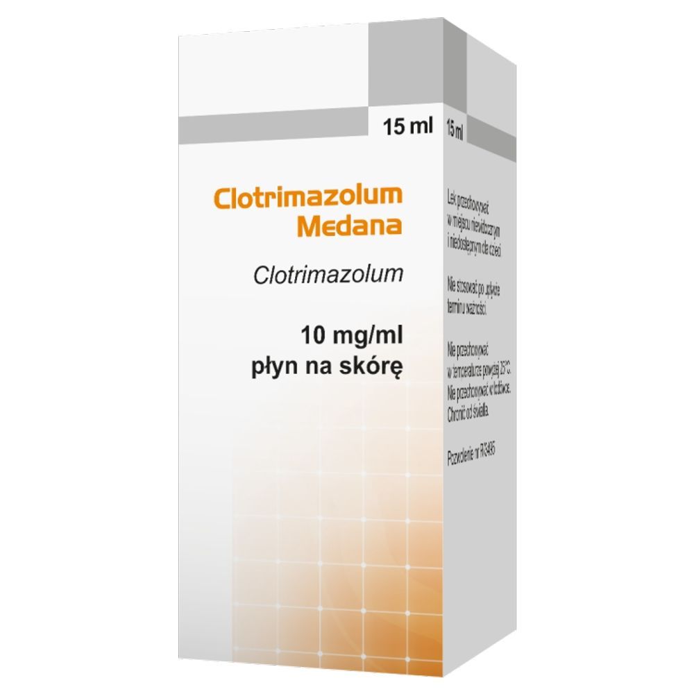 Clotrimazolum Medana, 10 mg/ml, płyn na sk&oacute;rę, 15 ml