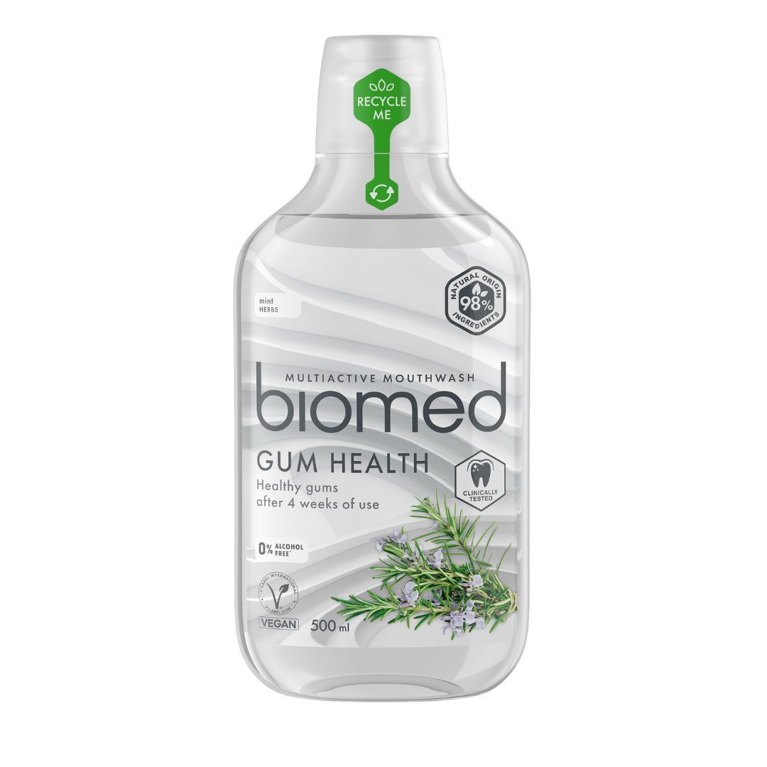 Biomed, płyn do płukania jamy ustnej Well Gum - mięta + zioła, 500 ml