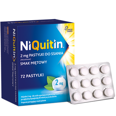 Niquitin, 2 mg, pastylki do ssania, smak miętowy, 72 szt.
