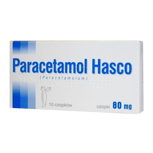 PARACETAMOL HASCO, 80 mg, czopki, 10 szt.