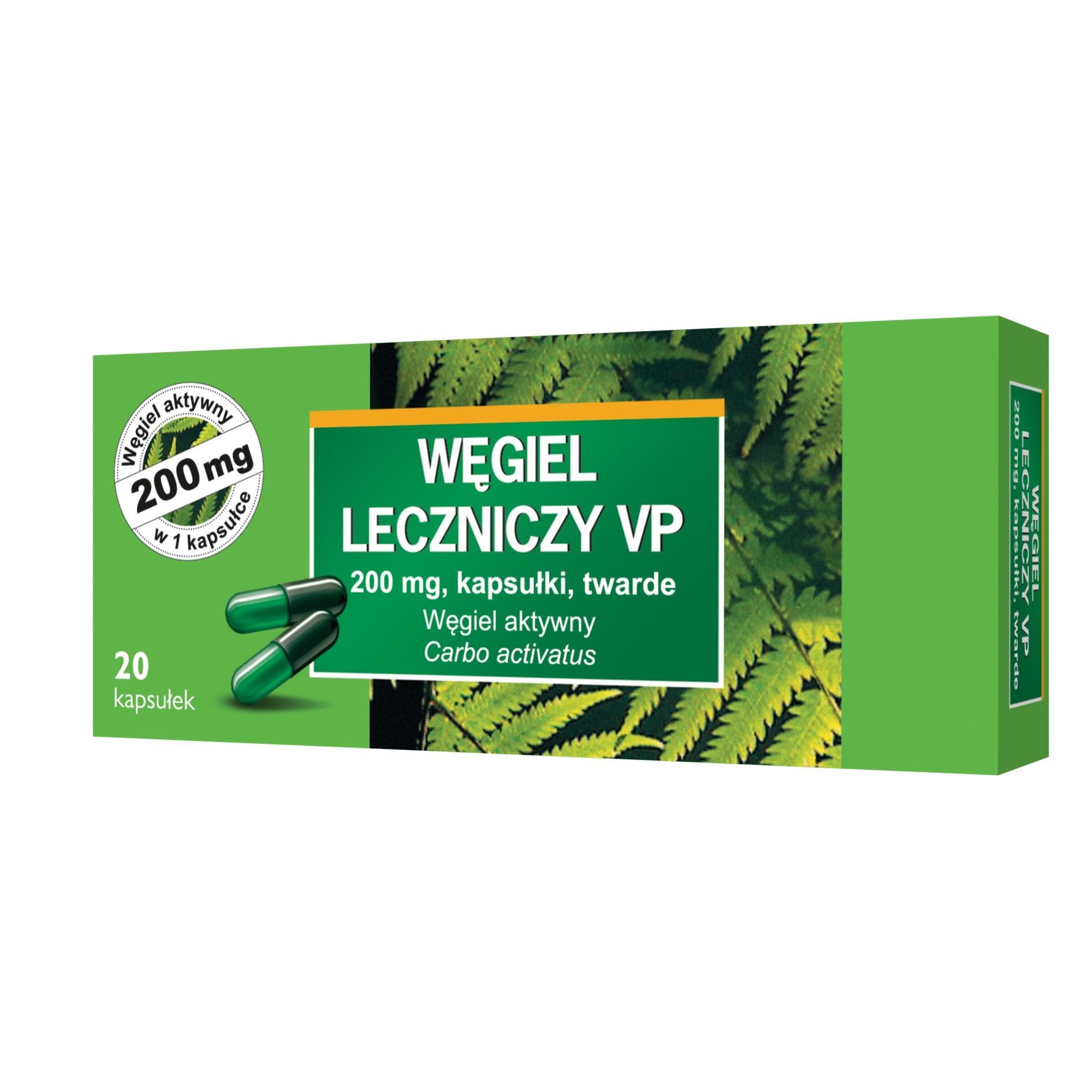 Węgiel leczniczy VP, 200 mg, kapsułki, 20 szt.