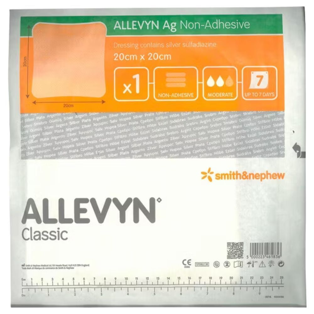 Allevyn Ag Non Adhesive, opatrunek, 20 cm x 20 cm, 1szt. (z opakowania 10 szt.)