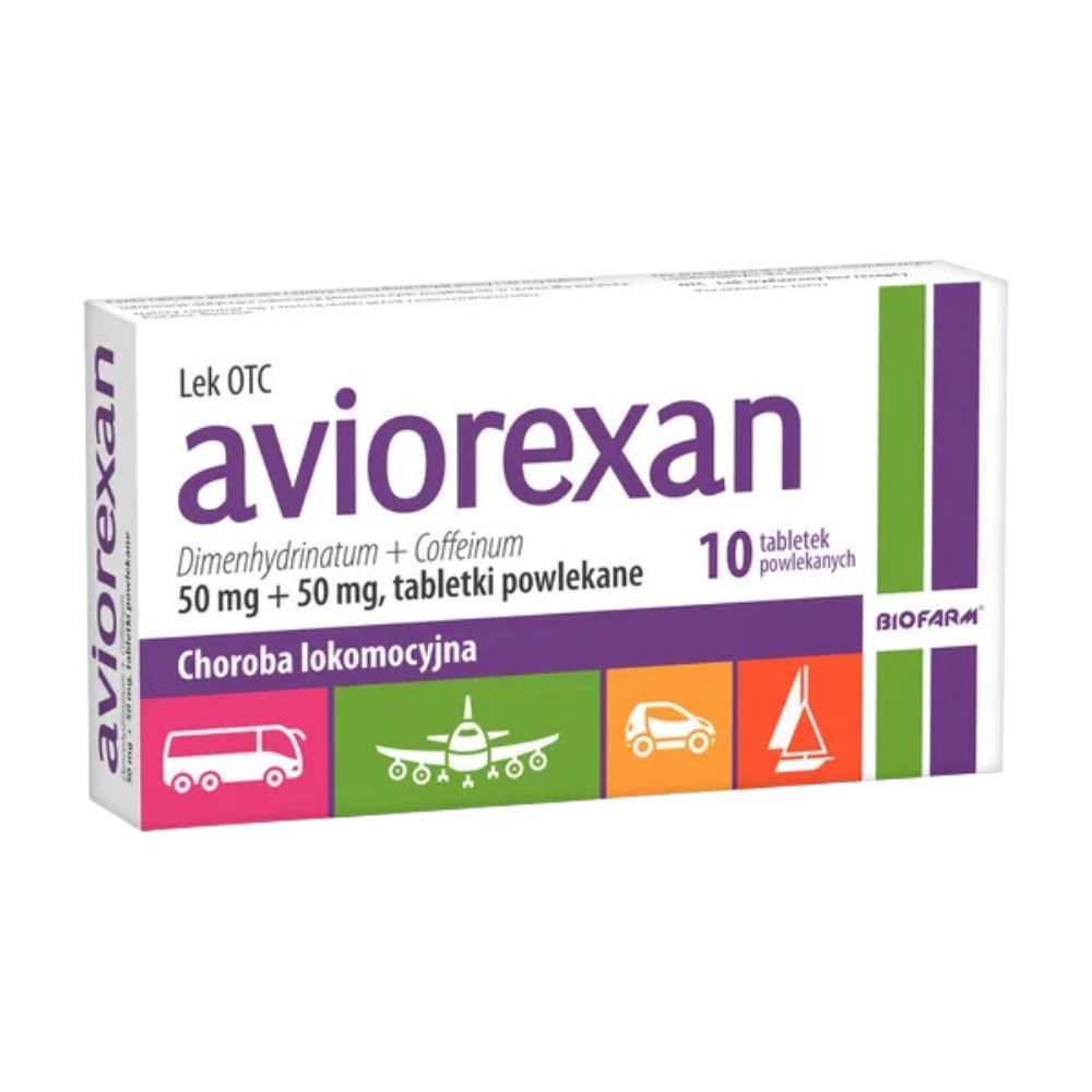 Aviorexan, 50 mg + 50 mg, tabletki powlekane, Opakowanie zawiera: 10 tabletek powlekanych.