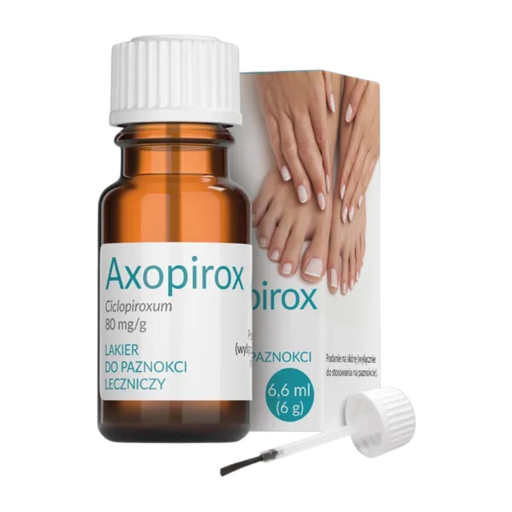 Axopirox, 80 mg/g, lakier do paznokci leczniczy, 6,6 ml (6 g)