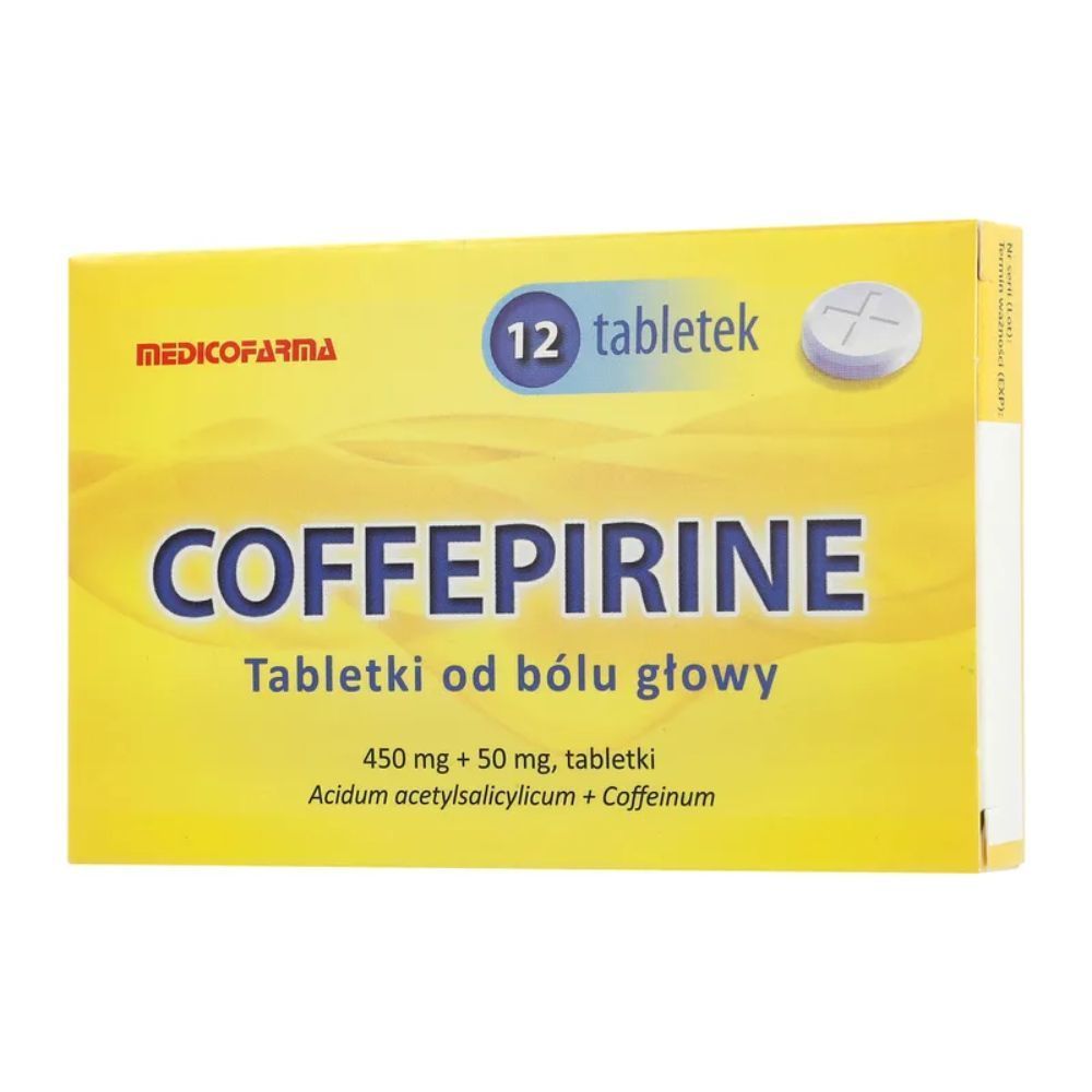 Coffepirine Tabletki od b&oacute;lu głowy, 450mg + 50mg, tabletki, 12 szt.