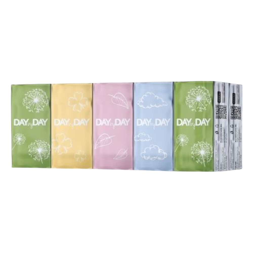 DAY by DAY chusteczki higieniczne, 4-warstwowe,10 x 9 sztuk