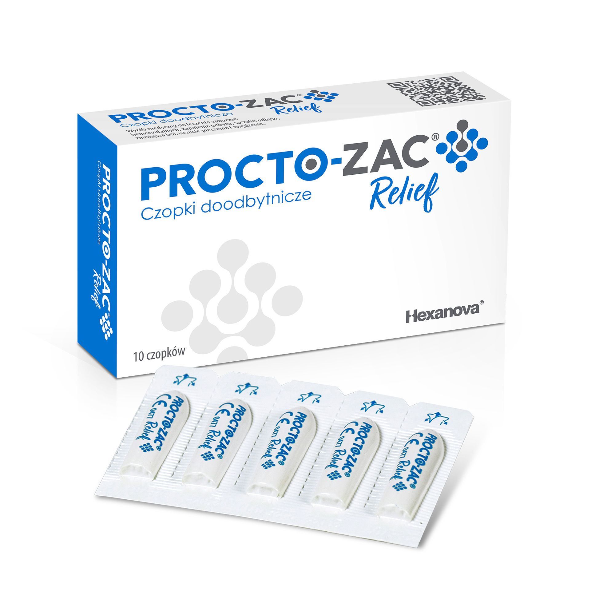 Procto-Zac Relief, czopki doodbytnicze, 10 szt.