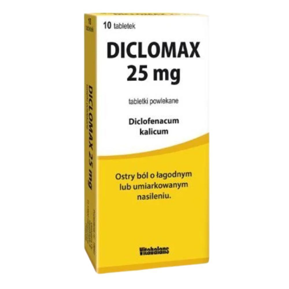 Diclomax, 25 mg, tabl.powl., 10 szt