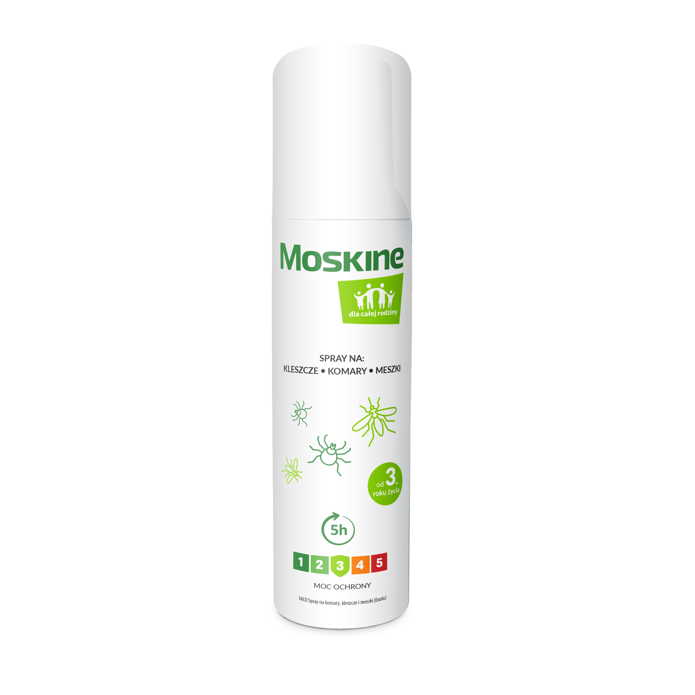 Moskine spray na komary, kleszcze, meszki dla całej rodziny, 90 ml