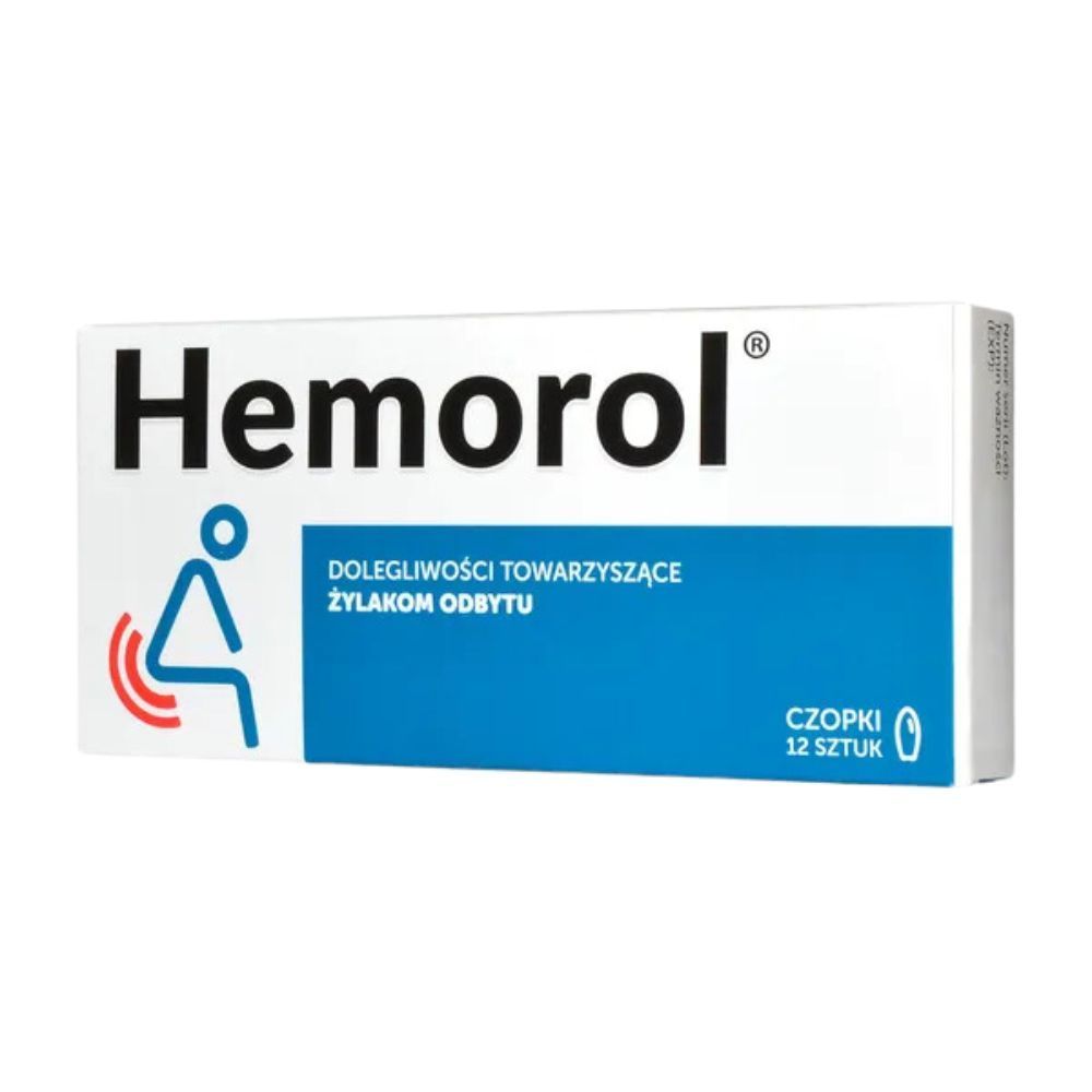 Hemorol, 100 mg + 80 mg + 50 mg + 20 mg, czopki, 12 sztuk