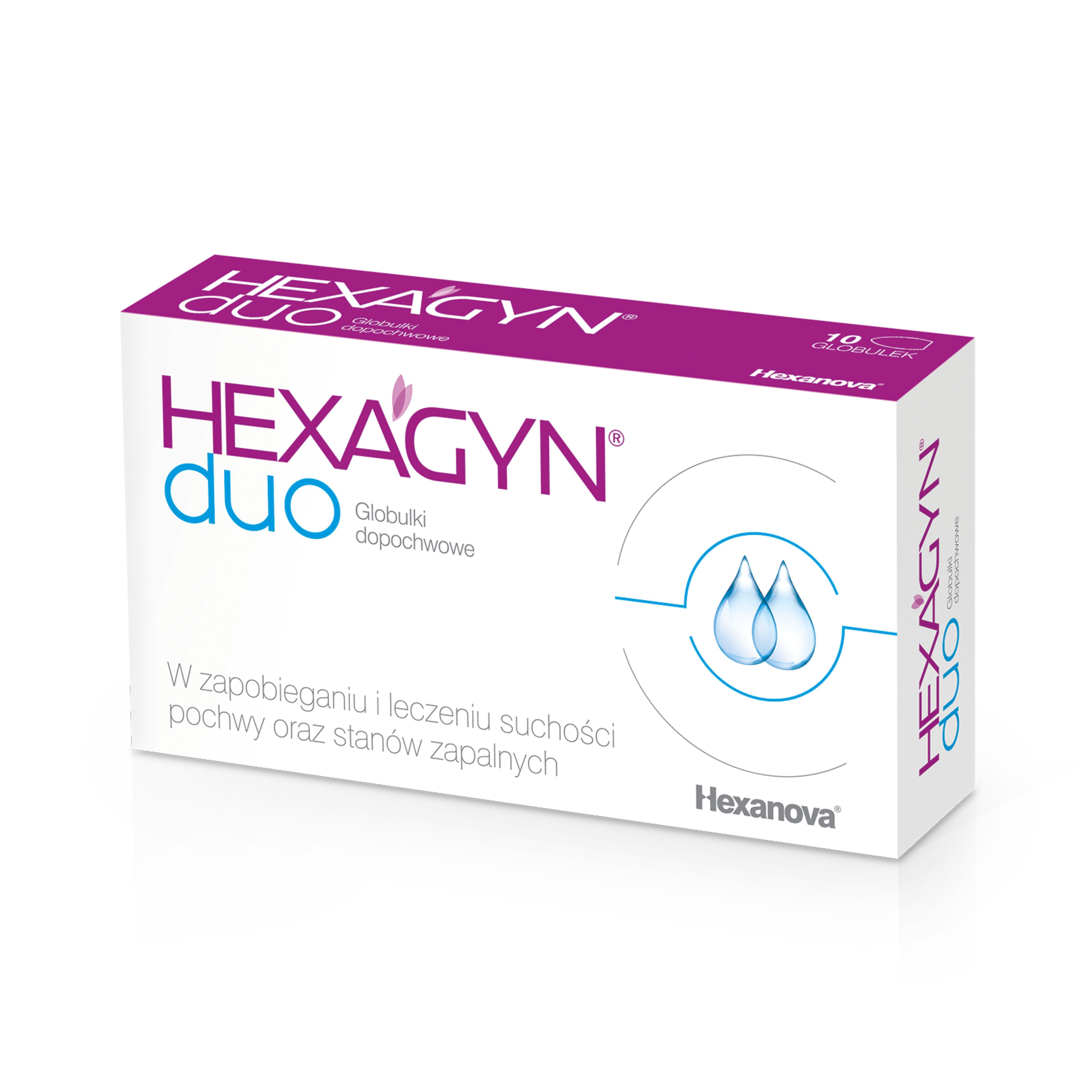Hexagyn duo, globulki dopochwowe, 10 szt.